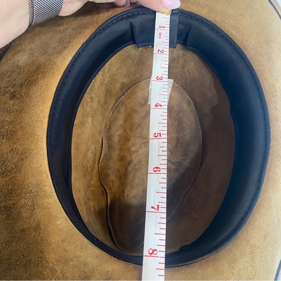 Leather Indiana Jones Style Cowboy Hat - Picture 9 of 11